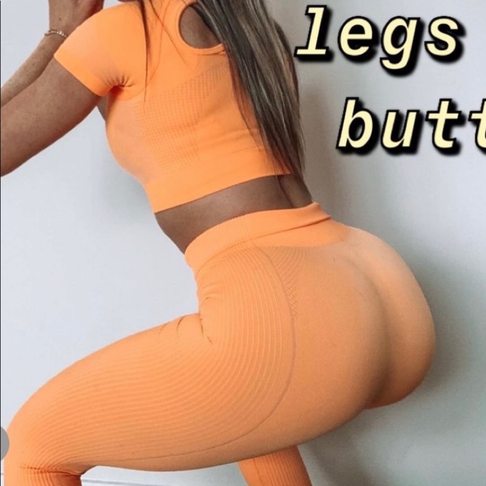 GYMSHARK neon orange leggings